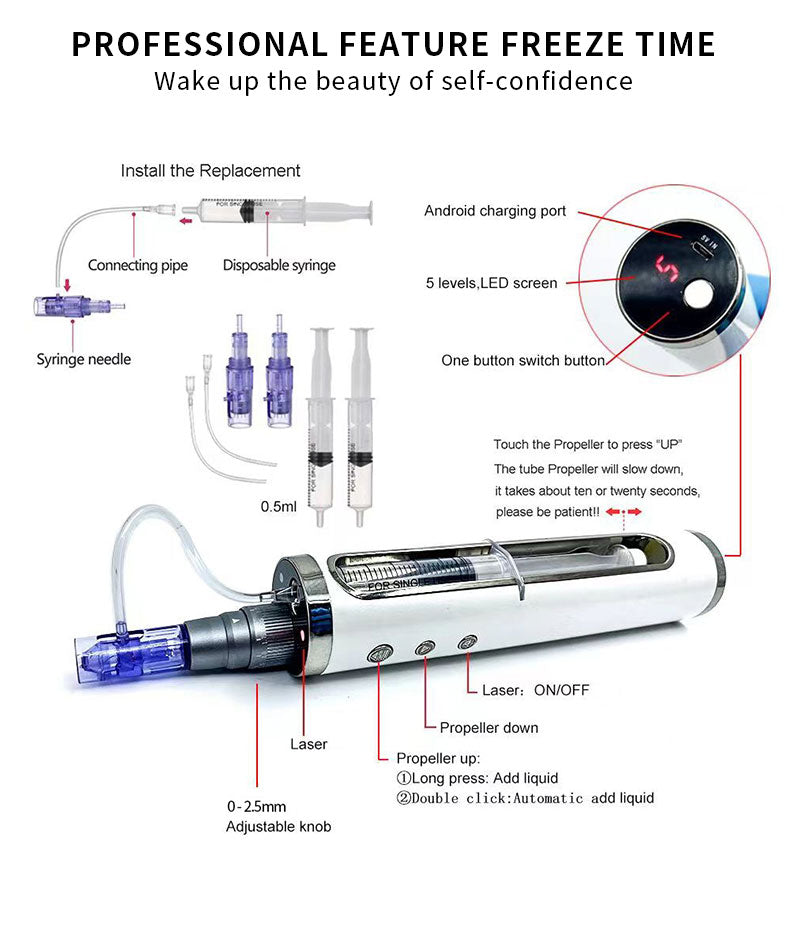 Nano microneedle non-invasive conductive beauty device