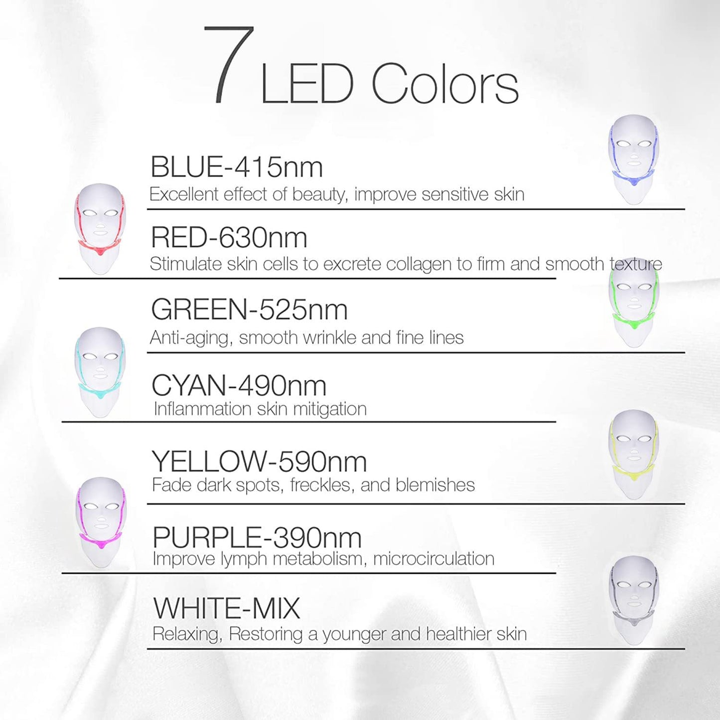 7 Colors LED Facial Mask